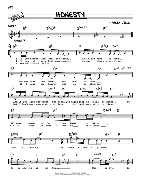 Billy Joel "Honesty" Sheet Music | Download Printable PDF Score. SKU 481535