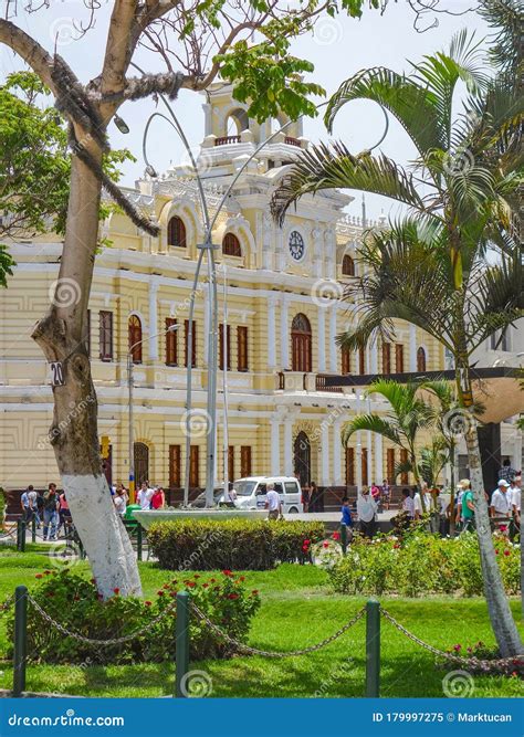 Colonial Buildings In The Plaza De Armas Chiclayo Lambayeque District