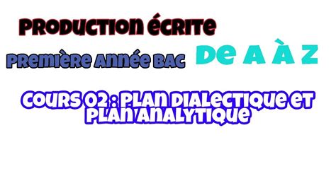 Production écrite Cours 02 Plan Dialectique Et Plan Analytique Youtube