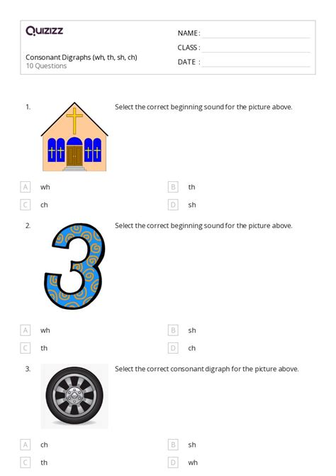 50 Consonant Digraphs Worksheets For 1st Grade On Quizizz Free