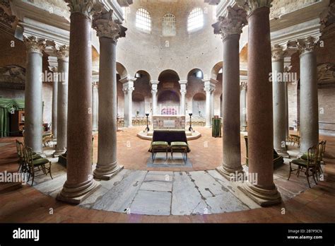 Interior of the mausoleum of Santa Costanza (round church,one of the first examples of Christian ...