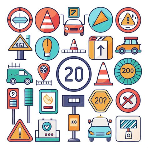 Premium Vector | Comprehensive Guide to Traffic Signs and Road Symbols Illustrated