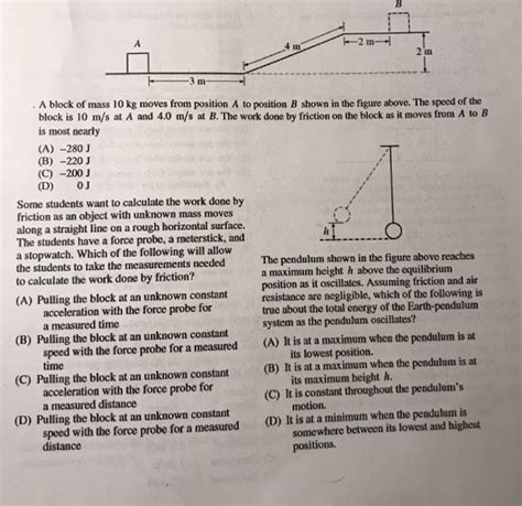 Solved In 2 In A Block Of Mass 10 Kg Moves From Position A