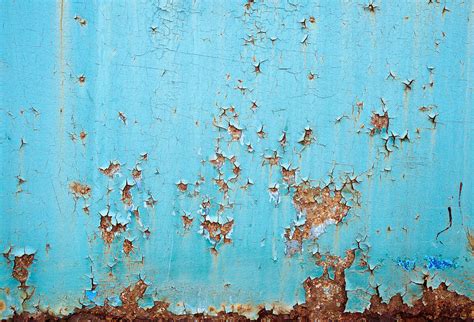 Rusted Blue Painted Metal Wall Detailed Photo Texture Photograph By