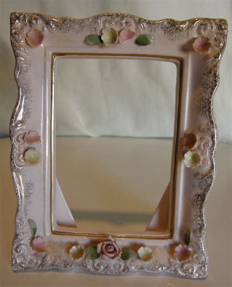 Vintage Norcrest Japan Porcelain Freestanding Picture Frame Mid Century