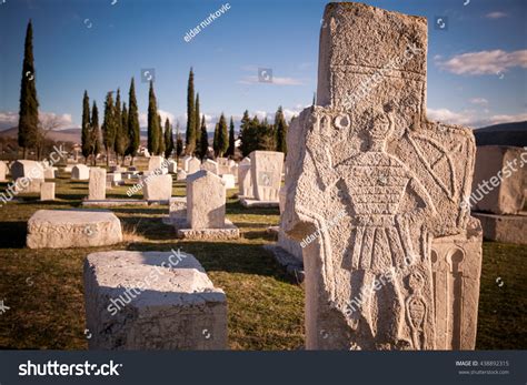 Radimlja Necropolis Bosnia Hercegovinastecak Tombstones Mediaeval Stock