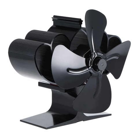 4 Blade Heat Powered Wood Stove Fan Mini Fireplace Fan Furnace Air