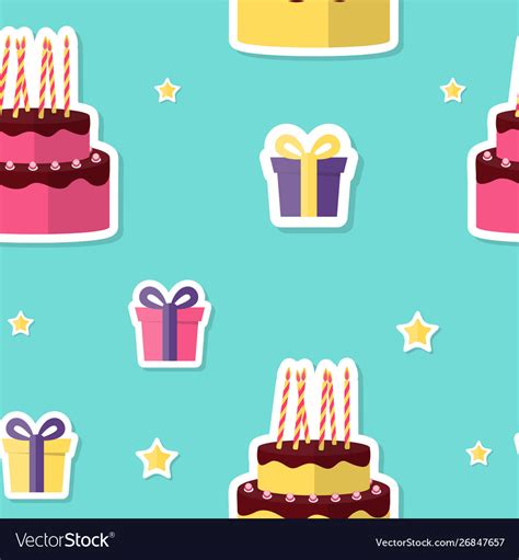 Happy Birthday Seamless Pattern Background Vector Image