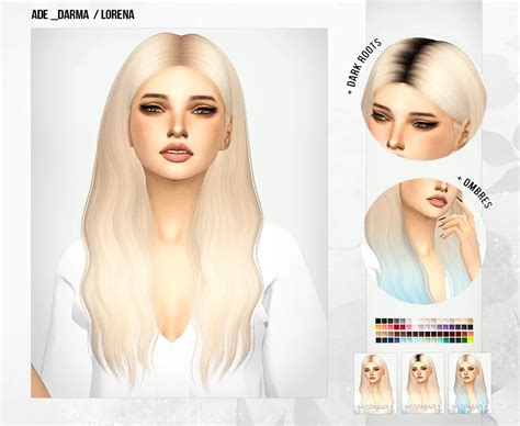 Sims 4 Hairs ~ Miss Paraply Ade Darmas Lorena Hair Retextured