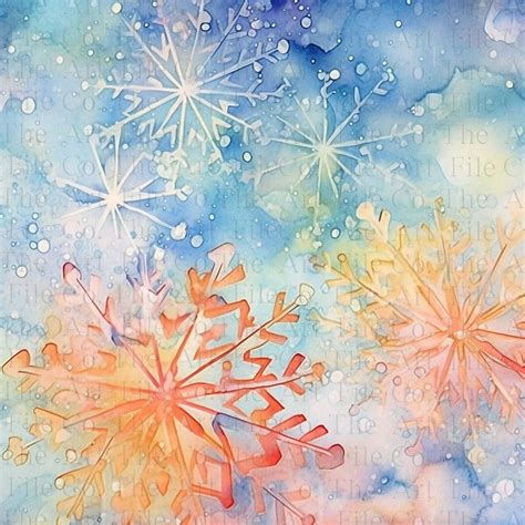 Snowflake Background Clip Art 5 High Quality Watercolour S Greetings Cards Invites Photo