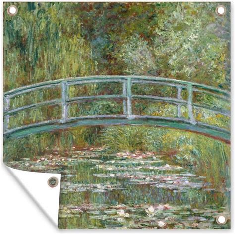 Tuin Poster De Japanse Brug En Waterlelies Claude Monet 200x200 Cm