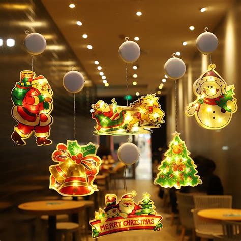 Cadena de luces navideñas para decoración de ventanas paquete de 6