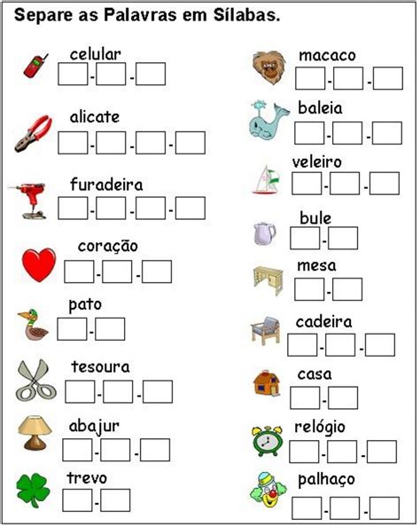 Separa As Silabas Das Palavras - 10