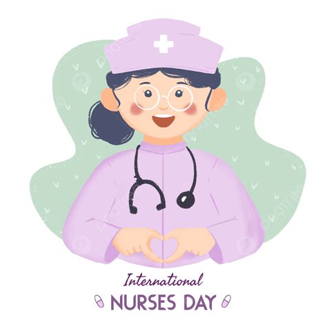 International Nurse Day Png Image Cute Nurse With Love Sign International Nurses Day