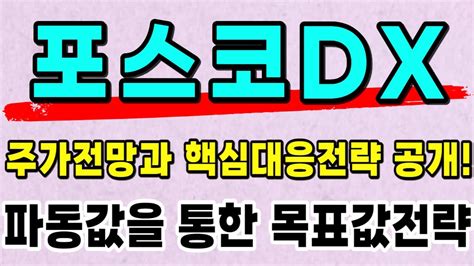 주식 포스코dx 핵심대응전략과 주가전망 목표가는 결국 갑니다 주가분석을 통한 대응이 수익입니다 Youtube