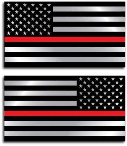 2 Pack Thin Red Line Decal Sticker Vinyl Car Truck Firefighter Trl