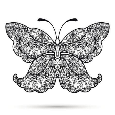 Butterfly Abstract Mandala Zentangle Illustrations Royalty Free Vector