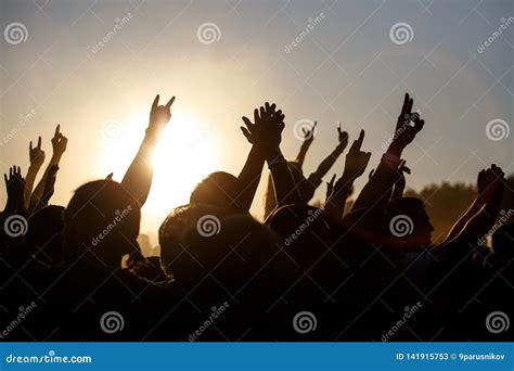 People Celebrating On An Summer Open Air Stock Image Image Of Light