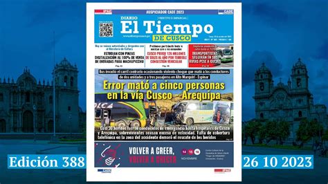 Diario El Tiempo De Cusco Edici N Jueves Diario El