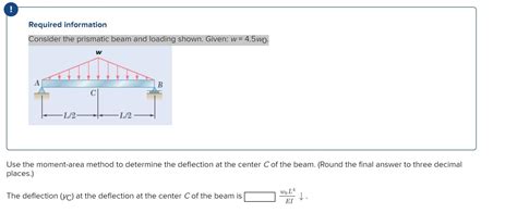 Solved Required Information Consider The Prismatic Beam And