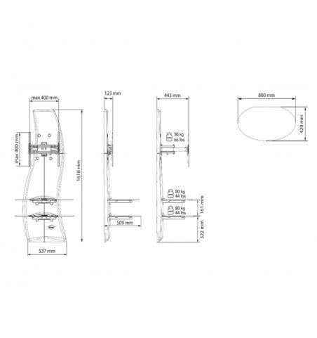 Meliconi Ghost Design 2500 Rotation Panel ścienny pod TV 32 64