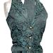 2 Pcs Women Waistcoat Outfit With Back Corseted In Teal Black Victorian