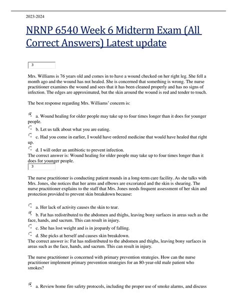 SOLUTION Nrnp 6540 Week 6 Midterm Exam All Correct Answers Latest