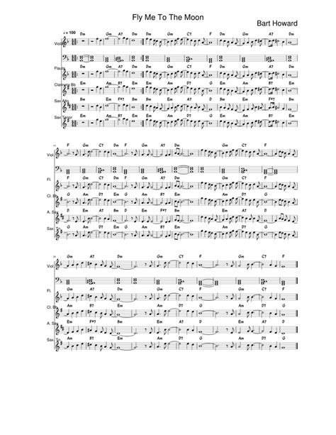 Fly Me To The Moon Sheet Music For Flute Clarinet Guitar Alto Saxophone Download Free In