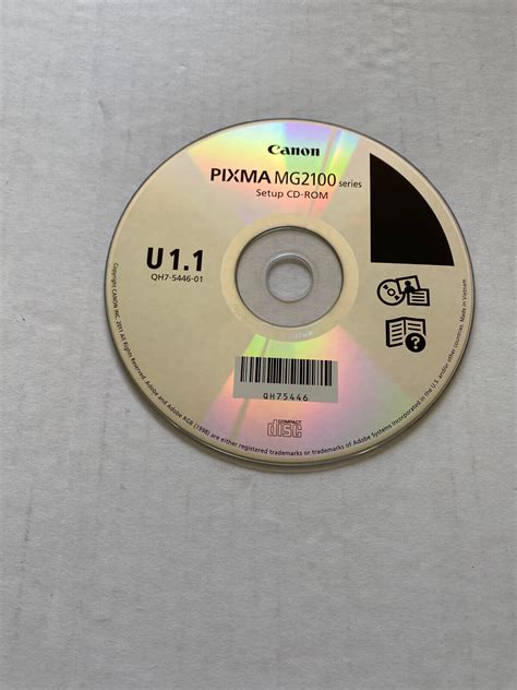 Canon Pixma Mg2100 Series Setup Cd Rom U 11 Qh7 5446 01 Disc Only