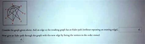 Solved Consider The Graph Given Above Add An Edge So The Resulting