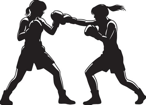 Female Kickboxing Player Silhouette 48216091 Vector Art At Vecteezy