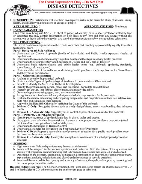 Disease Detectives C See General Rules Eye Protection Other