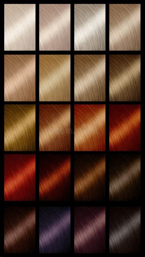 Hair Dye Shades Hair Color Palette With A Wide Range Of Swatches Showing Color Swatches