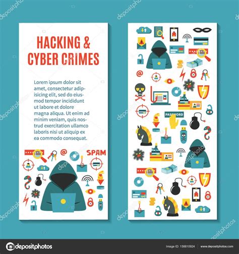 Vectical Template For Hacking And Cyber Crimes Stock Vector By