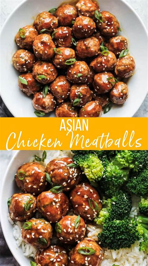 Asian Chicken Meatballs Sesame Ginger Chicken Meatball Recipes