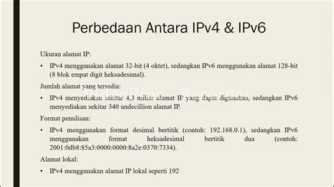 Perbedaan Ipv4 Dan Ipv6 Youtube