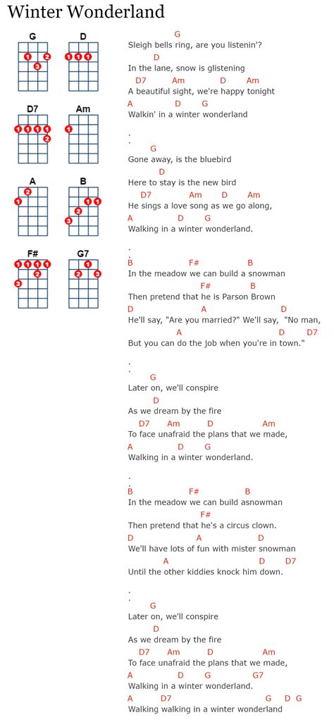 Akkoorden Bij Winter Wonderland Op De Ukelele Ukulele Chords Kerst