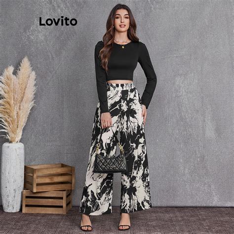 Lovito Conjuntos Casuais De Cal As Estampa Floral Para Mulheres