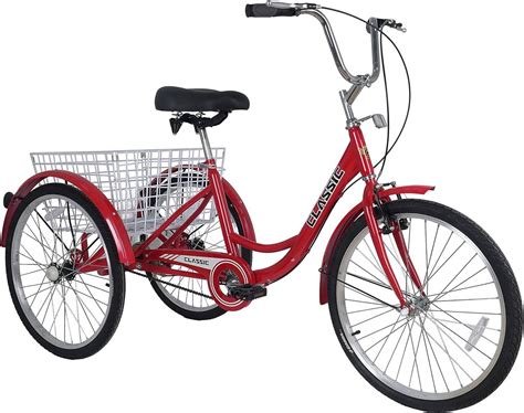 Classic Adult Tricycle with Basket 24 Inch (red) Buy, Best Price in UAE ...