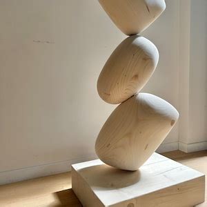 modern totem pole wood standing sculpture modern wooden carving floor