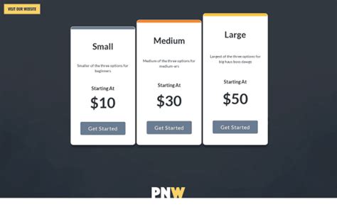 Webflow Showcased Pricing Table W Hover