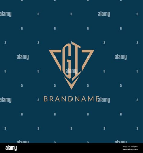 GI Logo Initials Triangle Shape Style Creative Logo Design Vector