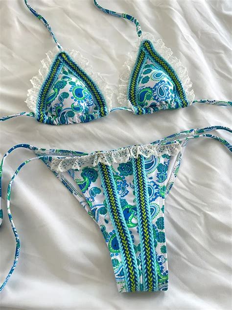 DHgate Sexy Lace Up Print Bikini Set 2024 Stylish Swimwear For