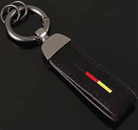 Alcantara Auto Sleutelhanger Duitse Vlag Zwarte Suede Strap