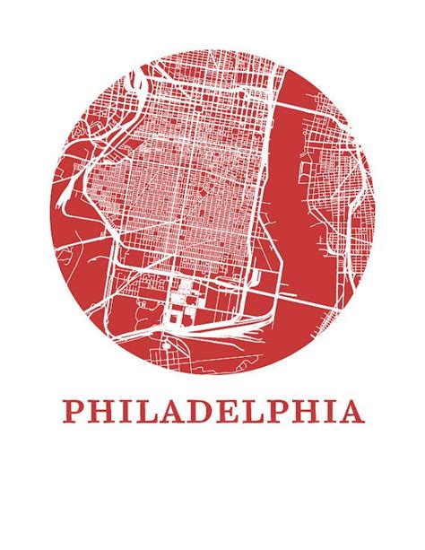 Philadelphia Map Print City Map Poster - Etsy | Philadelphia map, Map ...