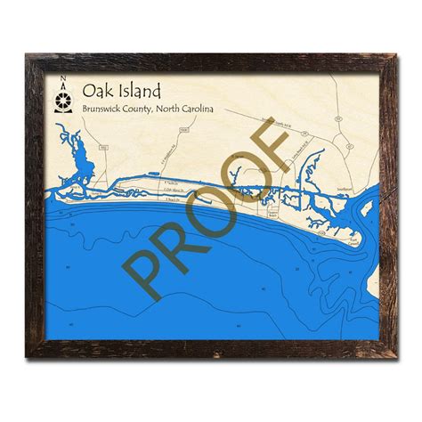 3d Wooden Oak Island Map North Carolina Nautical Map Beach House