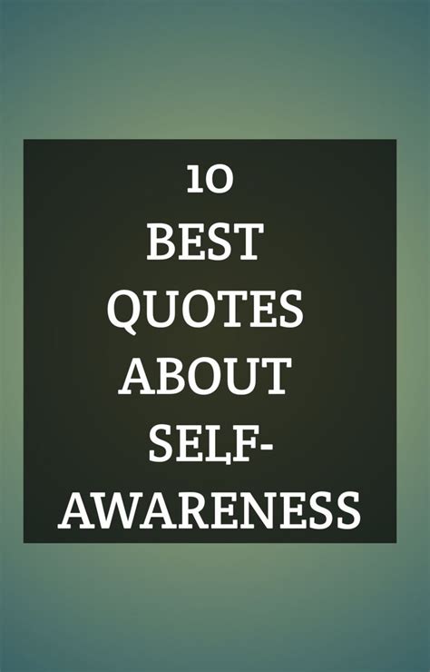 the words'10 best quotes about self - awareness'are in white on a black ...