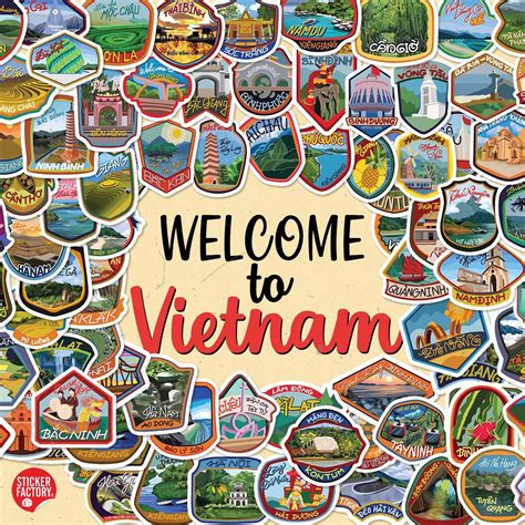 Welcome To Vietnam Set 100 Stickers Sticker Factory