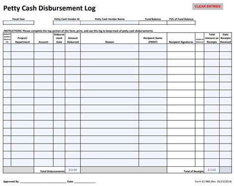 Petty Cash Disbursement