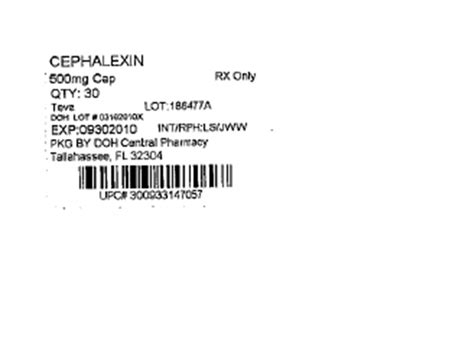 Ndc 53808 0222 Cephalexin Images Packaging Labeling And Appearance